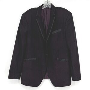 John Varvatos Italy Wool Cashmere Blazer Tuxedo Trim Made in Italy 42R